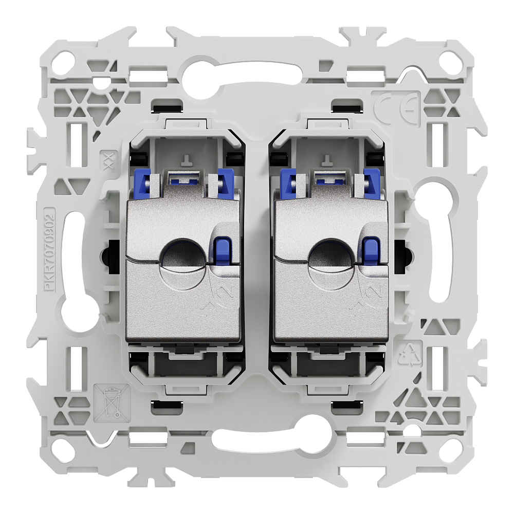 Odace prise double RJ45 cat.6a STP noir